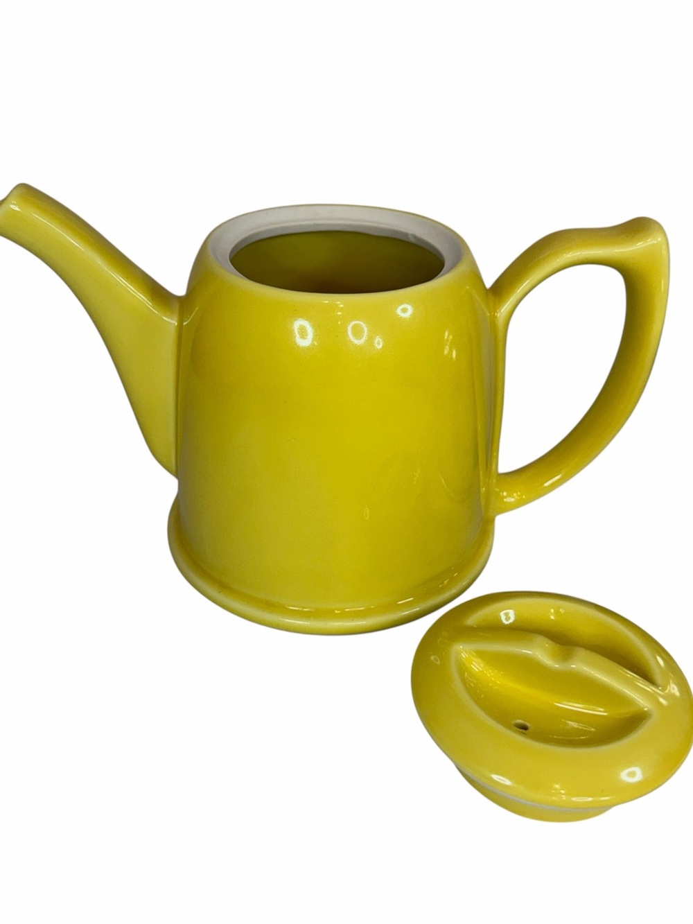 Vintage 1940s Ceramic Teapot with Stainless Steel cover - Picture 3 of 5